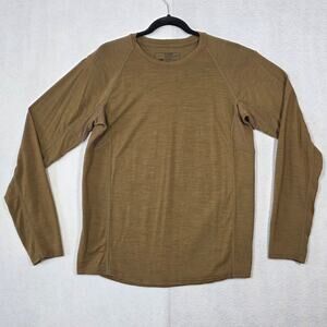 New Balance T-Shirt Brown Long Sleeve Mesh Running, Men Size L, PRE-OWNED